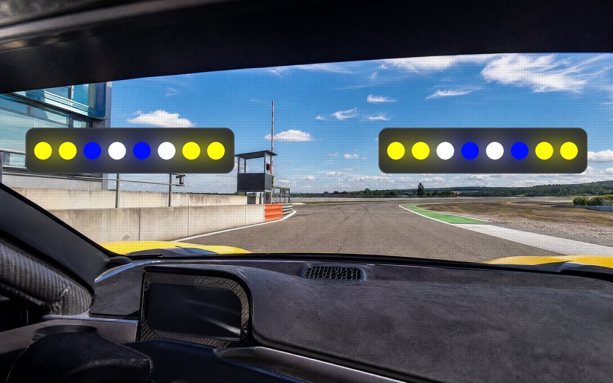 LED Bars at the top of the iRacing screen