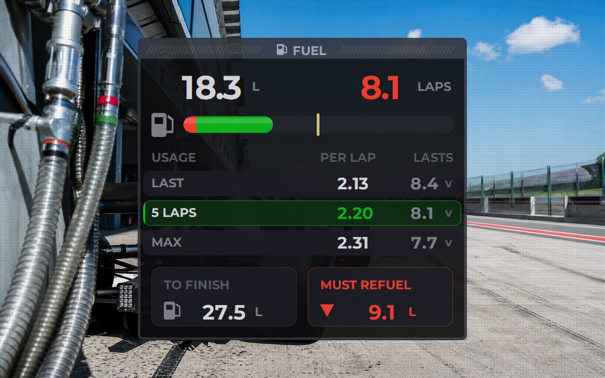 iRacing fuel calculator overlay