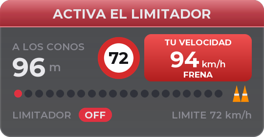 ACTIVA EL LIMITADOR, y FRENA