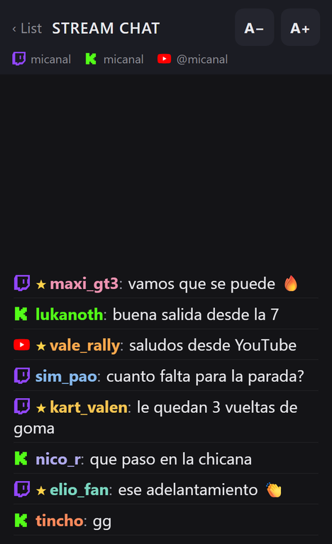 On your phone: the chat