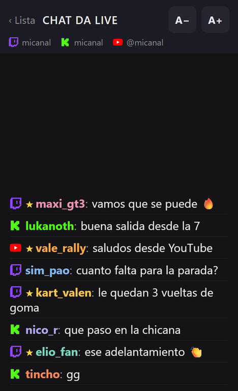 No celular: o chat