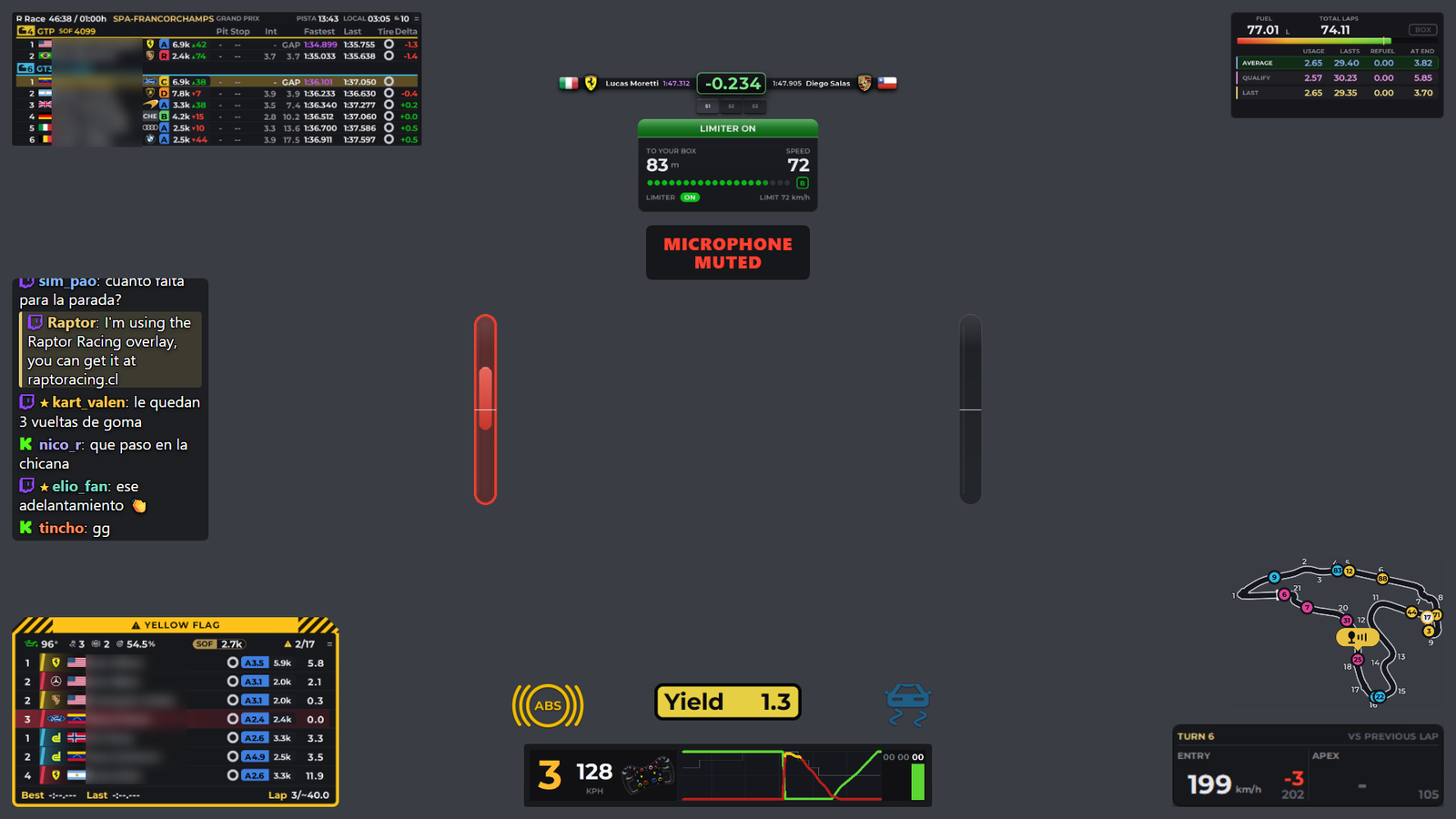 The stream in OBS with the demo live