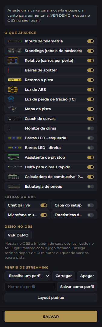 O painel do editor